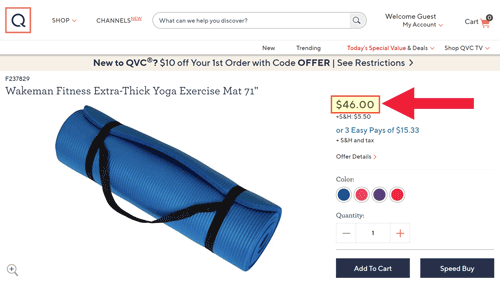 QVC - Yoga Mat